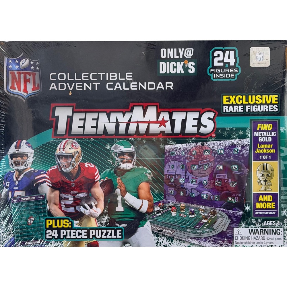 TeenyMates NFL Advent Calendar 2025 Exclusive 24 Figures Puzzle Dicks New Sealed